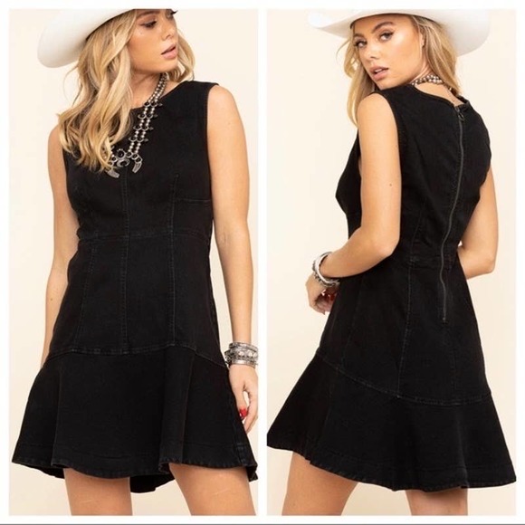 Free People Dresses & Skirts - Free People Alex Denim Mini Dress Black Wash NWT 2